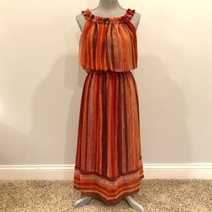 Mossimo Chiffon Striped Midi Dress -  Size M